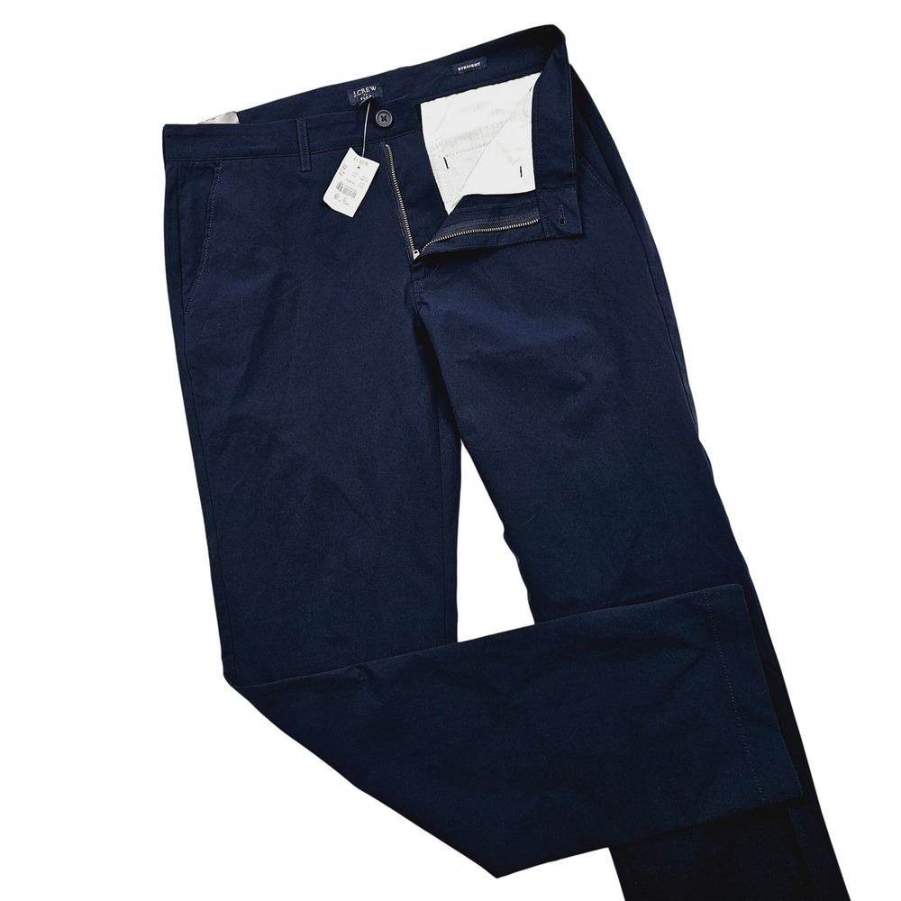 NEW J.Crew Flex Straight Leg Pants Mens 31x31 Navy Blue AA713 Performance Preppy